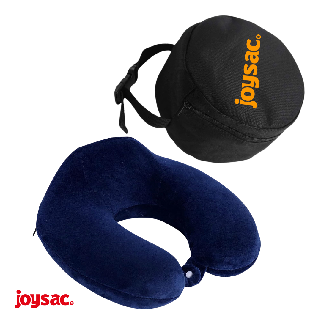 Combo - JoySac Memory Foam Travel Neck Pillow + PillowCase