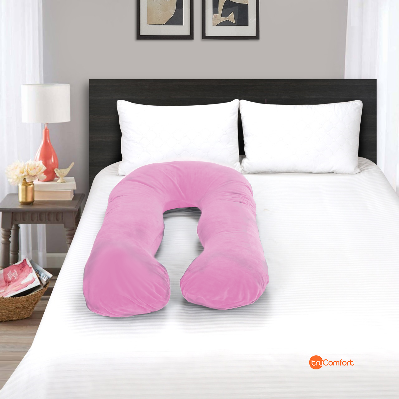 U-Shaped Pregnancy Pillow With Velvet Cover - trucomfort.in