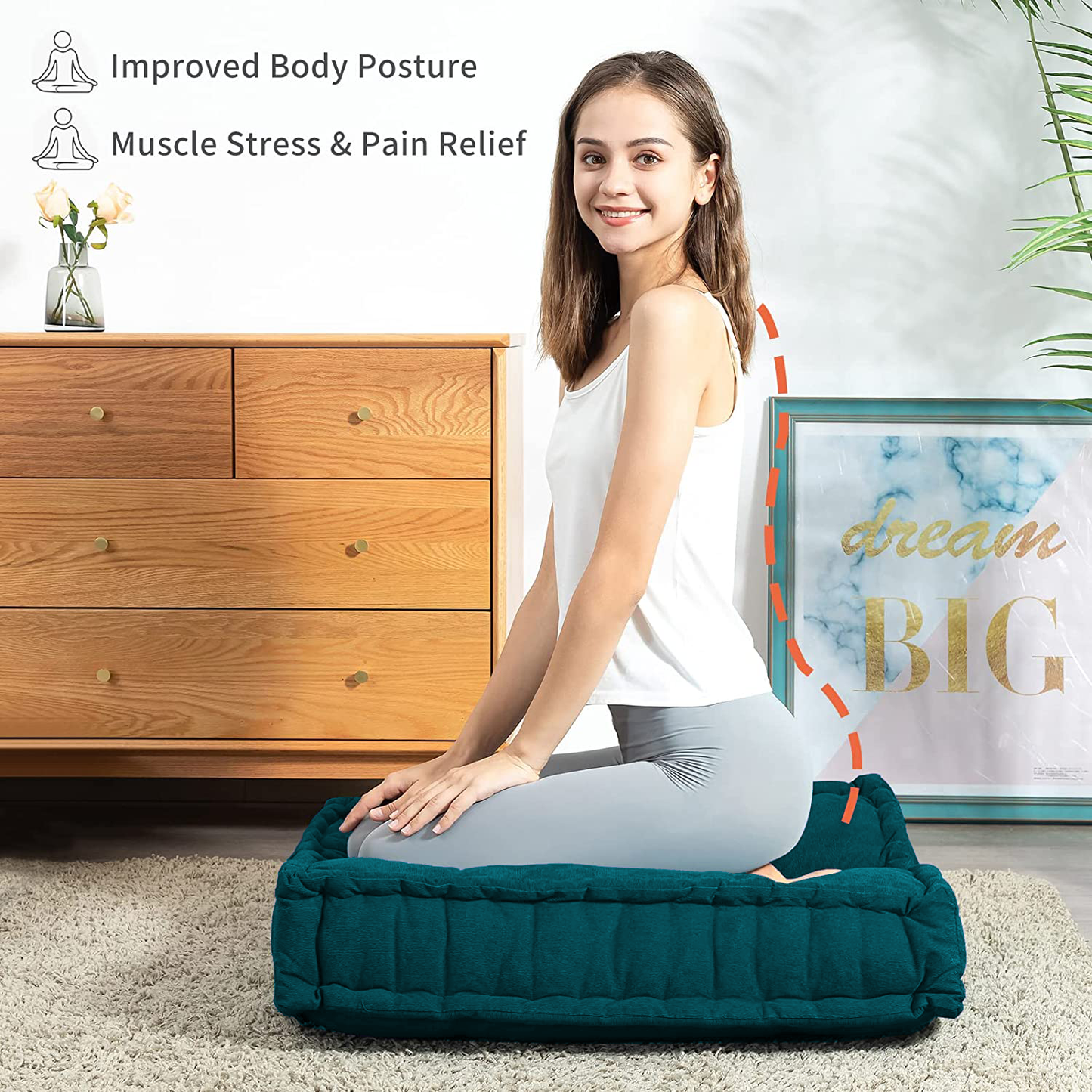 truComfort Premium Quality Floor Cushions (18 In. x 18 In. Size) - trucomfort.in
