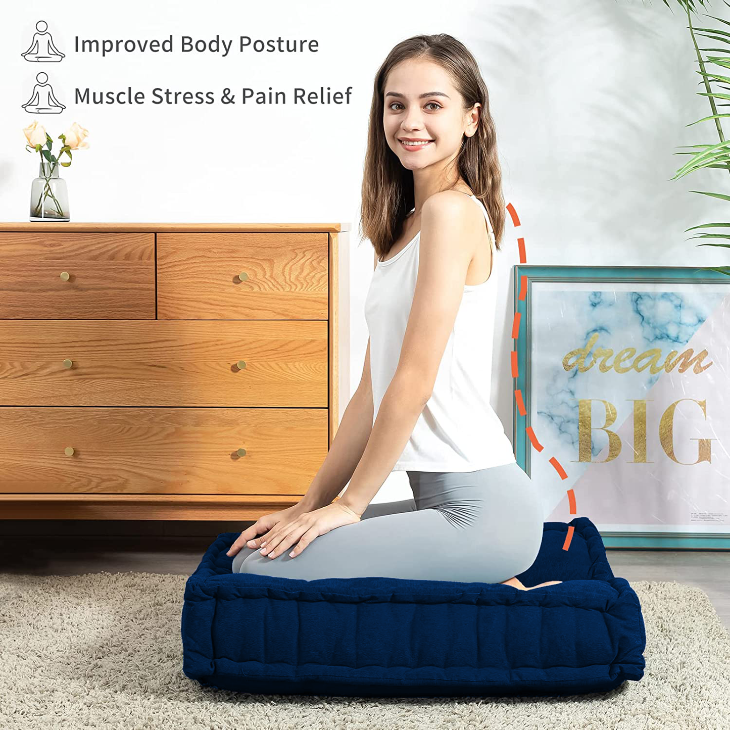 truComfort Premium Quality Floor Cushions (18 In. x 18 In. Size) - trucomfort.in