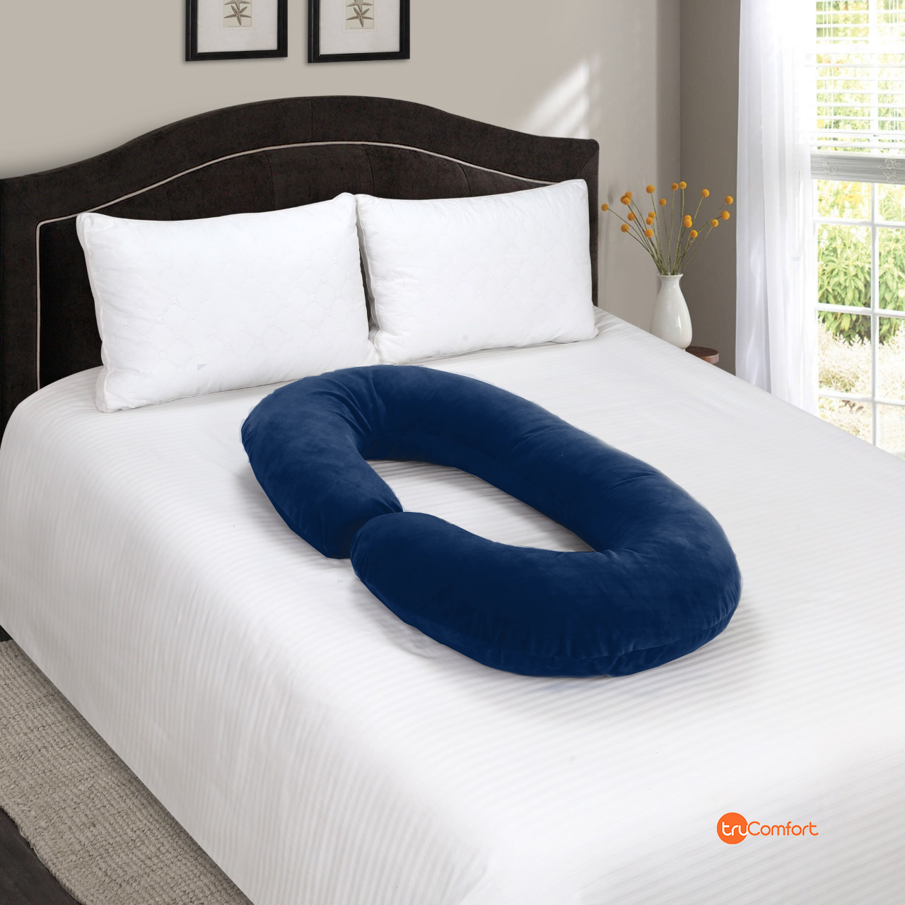 C Shaped Pregnancy Pillow With Premium SoftTouch Velvet Cover Regular Size