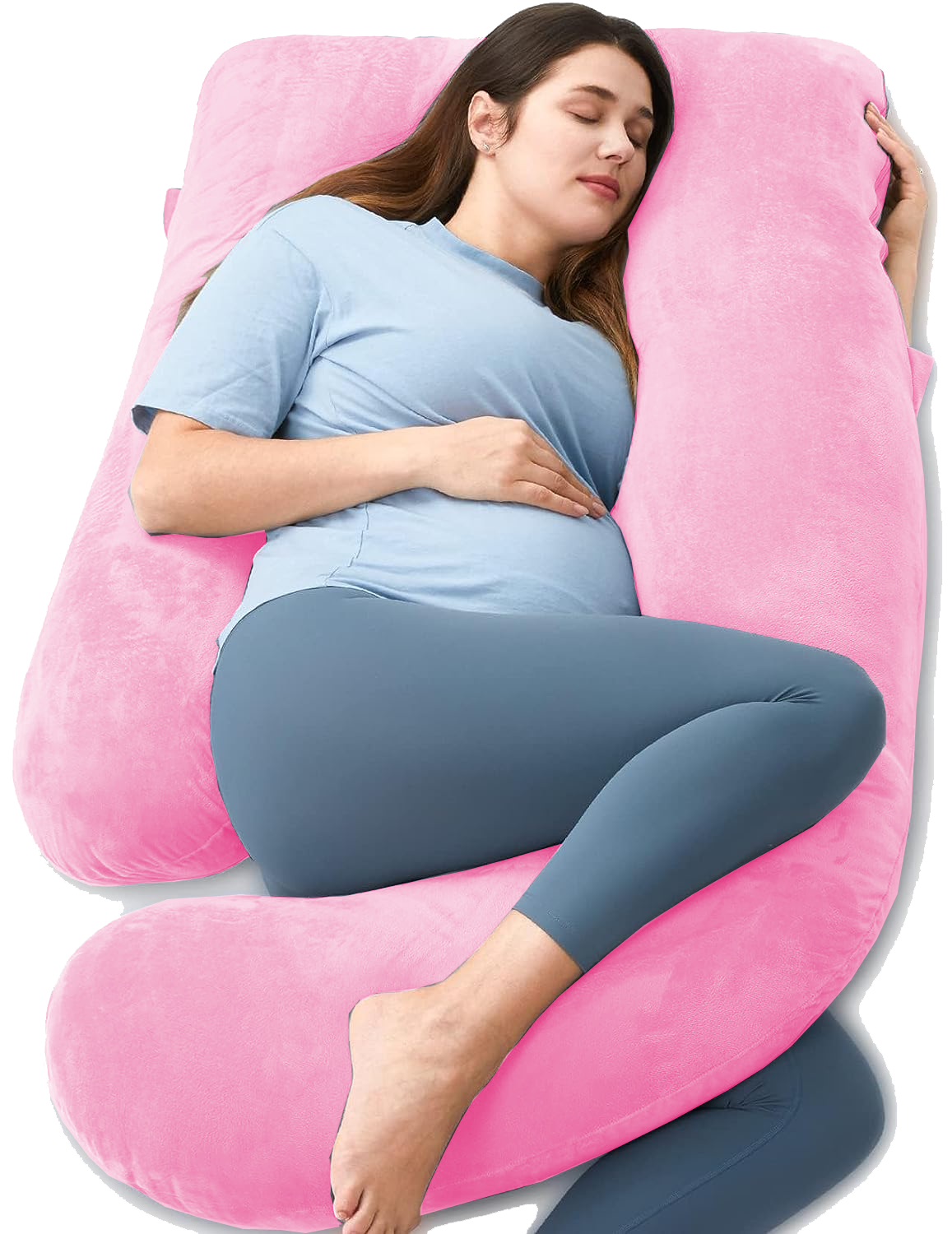 Pink and clearance blue pregnancy pillow