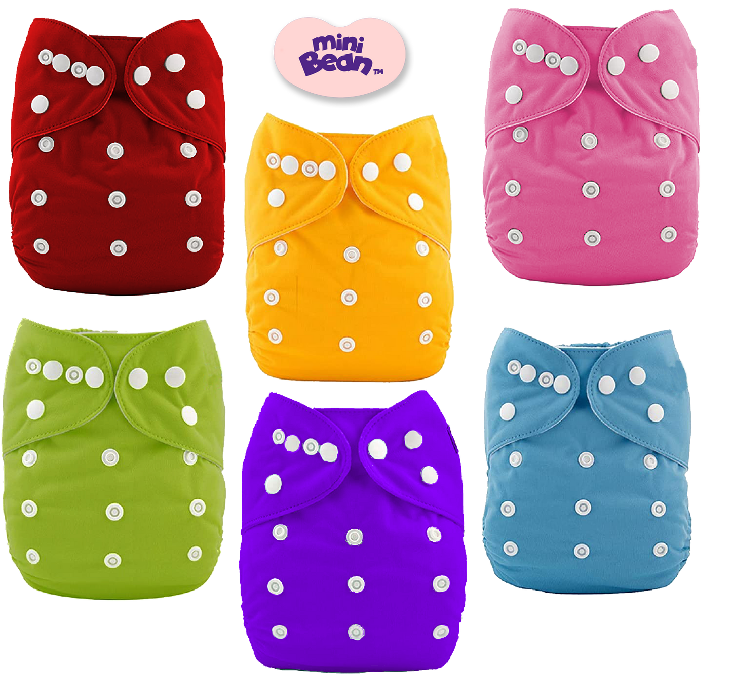 Combo- Pack of 3 - DuoWrap™ Onsize Cloth Diapers, washable and reusable, with 4 Layered Bamboo Fibre Insert